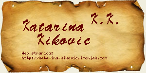 Katarina Kiković vizit kartica